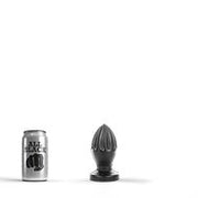 All Black - Buttplug - Met Groeven - 12 x 5 cm - Zwart