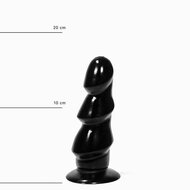 All Black - Geribbelde Anaal Dildo - 17 x 5 cm - Zwart