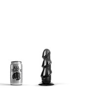 All Black - Geribbelde Anaal Dildo - 17 x 5 cm - Zwart