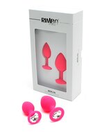 Rimba - Berlin - Bling Buttplug - Set Met 2 Buttplugs Met Kristal - Roze
