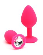 Rimba - Berlin - Bling Buttplug - Set Met 2 Buttplugs Met Kristal - Roze