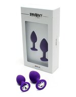 Rimba - Berlin - Bling Buttplug - Set Met 2 Buttplugs Met Kristal - Paars