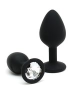 Rimba - Berlin - Bling Buttplug - Set Met 2 Buttplugs Met Kristal - Zwart
