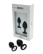 Rimba - Berlin - Bling Buttplug - Set Met 2 Buttplugs Met Kristal - Zwart