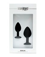 Rimba - Berlin - Bling Buttplug - Set Met 2 Buttplugs Met Kristal - Zwart