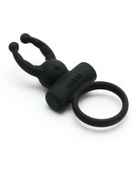 Rimba - Rome - Vibrerende Cockring Met clitoris stimulatie - Zwart