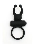 Rimba - Rome - Vibrerende Cockring Met clitoris stimulatie - Zwart