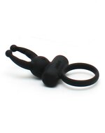 Rimba - Rome - Vibrerende Cockring Met clitoris stimulatie - Zwart
