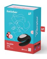 Satisfyer - Double Joy Met app en Bluetooth Partner Vibrator - zwart