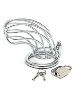 Rimba - Kuisheidskooi - Verchroomde Metalen Peniskooi Met Hangslot - Gaasvormig - One Size