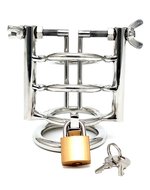 Rimba - Urinebuis Stretcher Met Cockring En Hangslot - RVS