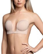 Bye Bra - U-Style Plak BH Voor strapless en Open Rug Outfits - Lichte Huidskleur