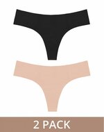 Bye Bra - Invisible Thong - Onzichtbare String - 2 pack - nude en zwart