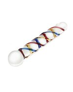 Rimba - Sensual Glass - Glazen Dildo Rachella - Transparant/Rood/Blauw/Geel