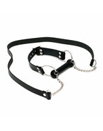 Rimba - Paardenbit gag met leidsels - leder - zwart