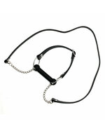 Rimba - Paardenbit gag met leidsels - leder - zwart