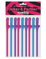Lovetoy - Herbruikbare Piemel Drinkrietjes - Multicolour