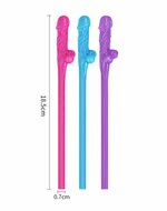 Lovetoy - Herbruikbare Piemel Drinkrietjes - Multicolour