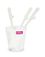 Lovetoy - Herbruikbare Piemel Drinkrietjes - Glow In The dark