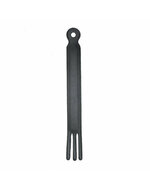 Rimba - Leren Flapzweep Met 3 tongen En Metalen strip - Zwart