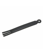 Rimba - Leren Flapzweep Met 3 tongen En Metalen strip - Zwart