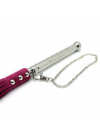 Rimba - Leren Zweep (Flogger) Met Metalen Handvat - Roze