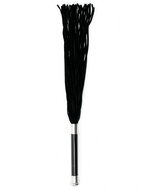 Rimba - Suede Flogger Met Glazen Handvat En Kristal - Zwart