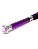 Rimba - Suede Flogger Met Glazen Handvat En Kristal - Paars