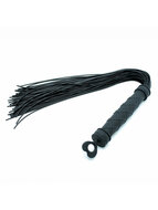 Rimba - Siliconen Flogger Zweep 48 strengen - Zwart -