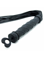 Rimba - Siliconen Flogger Zweep 48 strengen - Zwart -