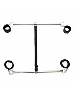 Rimba - Dubbele Spreader bar Met Zachte Boeien - Paars/Zwart