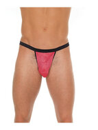 Amorable - Erotische String - Zwart Rode V String voor Heren - Mannen Slip - One Size - Polyamide