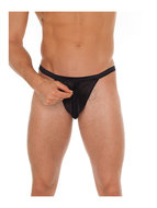 Amorable - Erotische String - Doorzichtige Slip Met Rits Voor Heren - Mannen Tanga - Zwart - One Size