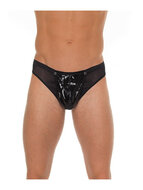 Amorable - Erotische String - Doorzichtige Lak Slip voor Mannen - Zwart - One Size