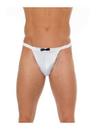 Amorable - Erotische String - Witte Butler Slip Met Zwart Strikje String - Heren Slip - Fun - Tanga - One Size