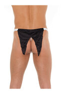 Amorable - Erotische String - Witte Butler Slip Met Zwart Strikje String - Heren Slip - Fun - Tanga - One Size