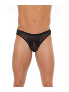 Amorable - Erotische String - Doorzichtige Zwarte String voor Mannen - Rode Heren Tanga - Polyamide - One Size
