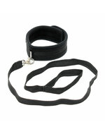 Rimba - Soft Bondage Halsband Met Leash - Zwart
