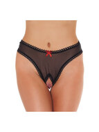 Amorable - G String - Transparante G String Met Open Kruis - Zwart - One Size