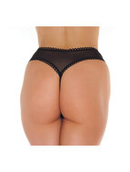 Amorable - G String - Transparante G String Met Open Kruis - Zwart - One Size