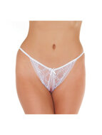 Amorable - Tanga slip kant met open kruis - wit