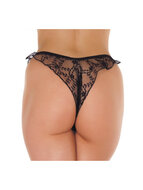 Amorable - Kanten brasilian String Met Open Kruis - Zwart