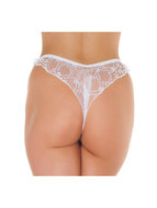 Amorable - Kanten brasilian String Met Open Kruis - Wit