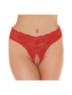 Amorable Kanten String Met Open Kruis - Rood