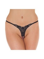 Amorable - Erotische Lingerie - G String Met Open Kruis - Zwart - One Size