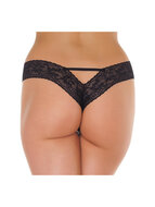 Amorable - Slipje v-shape met bandjes en strikje - zwart