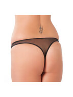 Amorable - Transparante String Met Open Kruis Kant Accent en Pareltjes