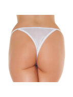 Amorable - Luxe Kanten Vlinder String Met Open Kruis - Wit