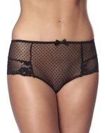 Amorable - Kanten slip met open achterkant en rijglint - zwart