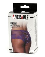 Amorable - Kanten slip met open achterkant en rijglint - lila